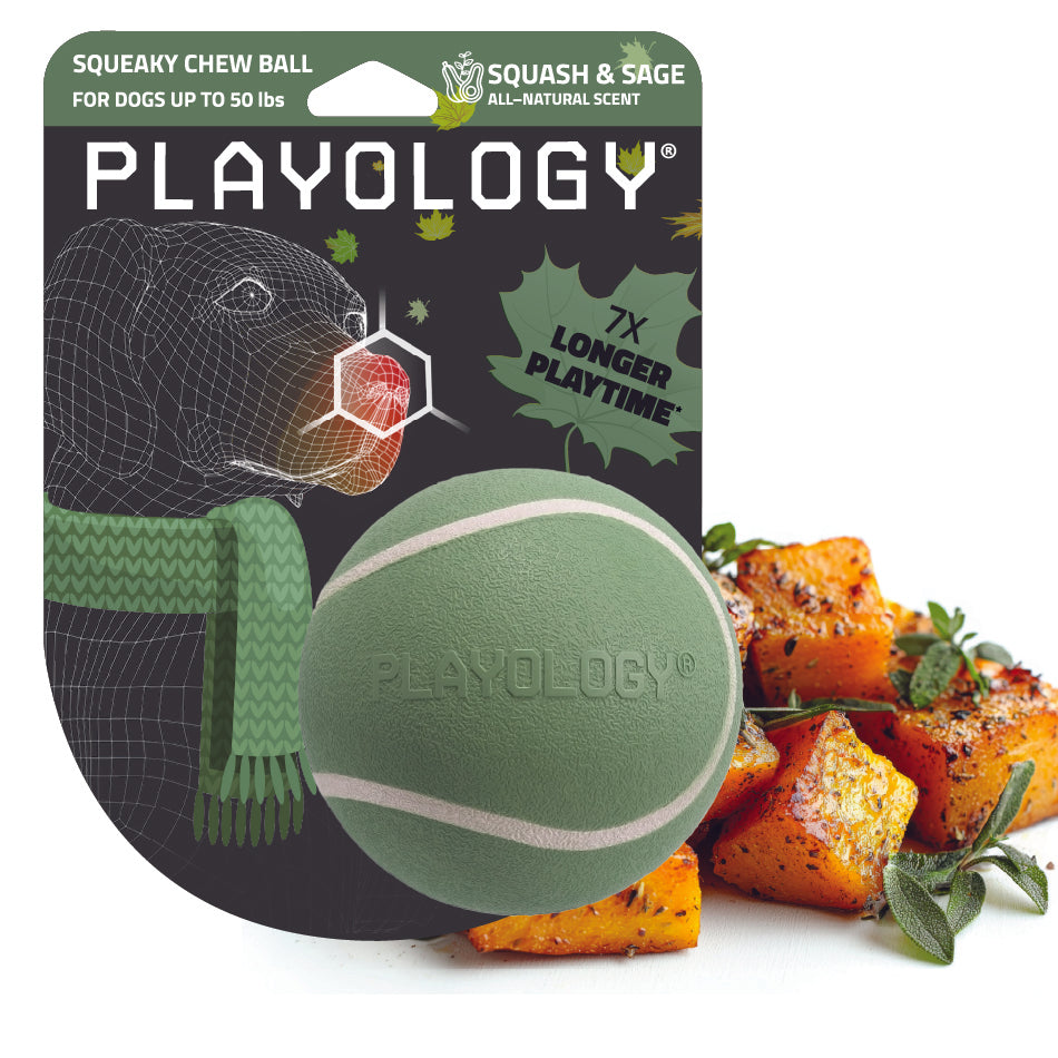 Squeaky Chew Ball | Squash & Sage