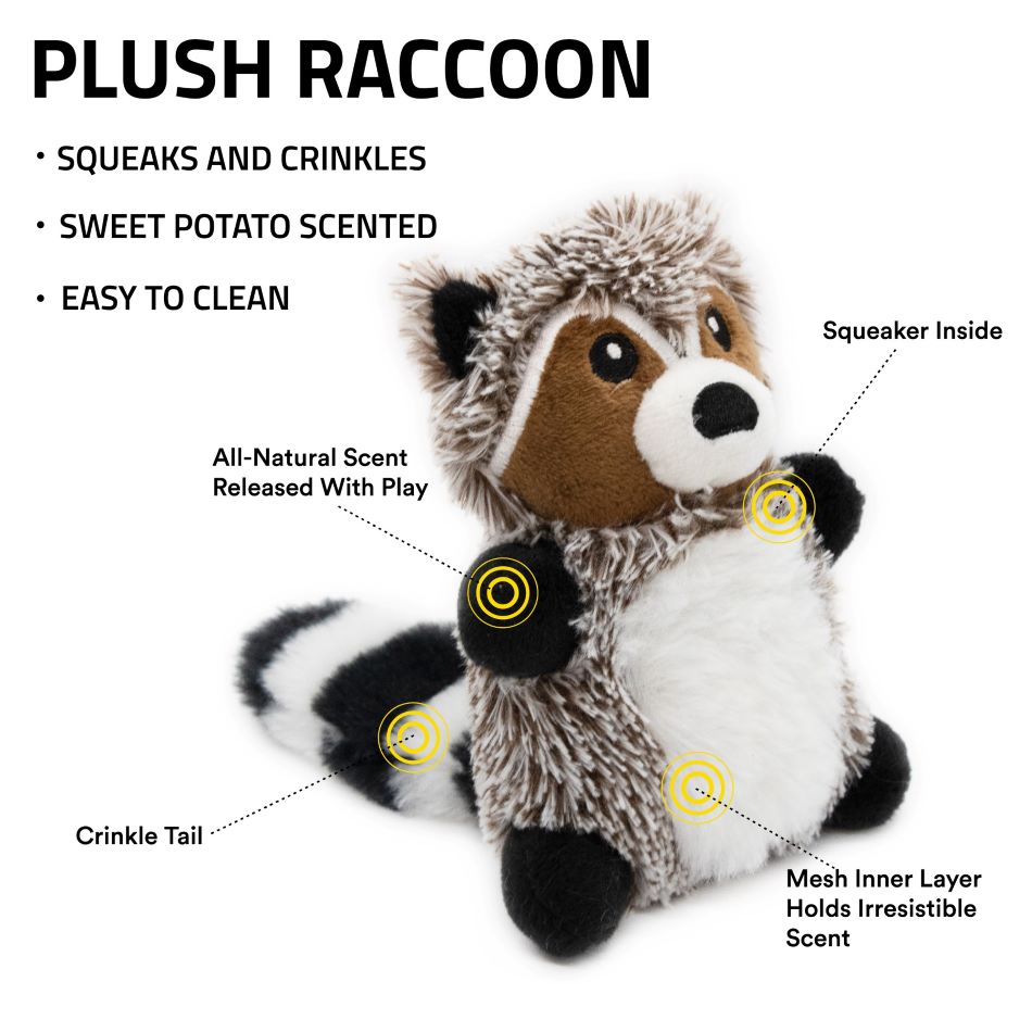 Pushy Raccon Plush Raccoon – Playology